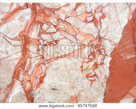 Red white marble