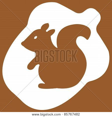 Vector illustration of acorn on brown background