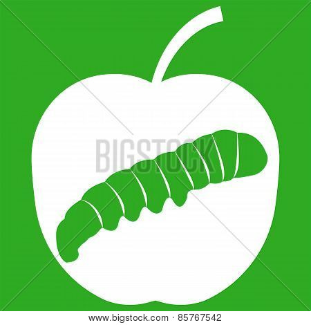 Vector illustration of apple on green background