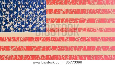 Worn United States Flag