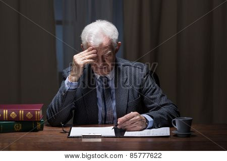 Old Lonely Businessman