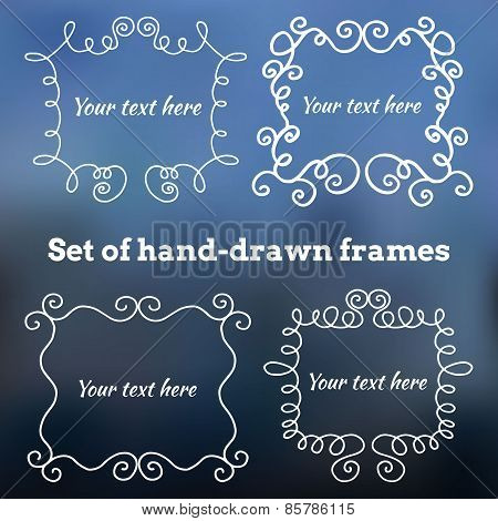Set of hand-drawn vintage frames