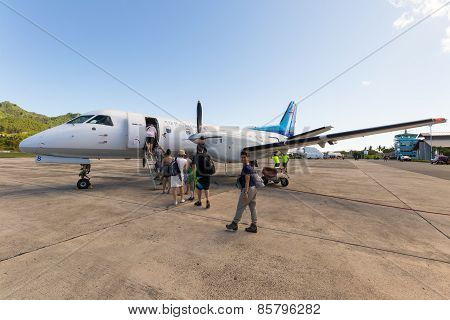 Travelers Boarding Air Rarotonga Flight