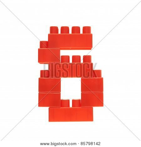 Number made of toy building bricks