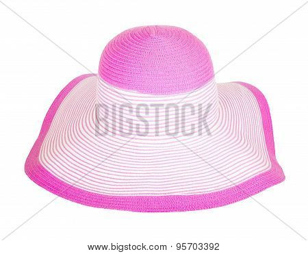 Summer Straw  Pink Hat Isolated
