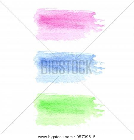 Abstract Watercolour Splashes Isolated