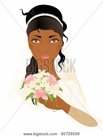 Portrait of beautiful african-american bride