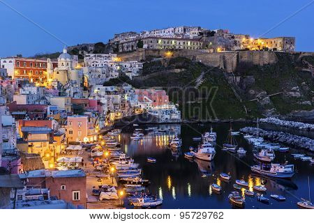 Marina Della Corricella In Procida In Italy