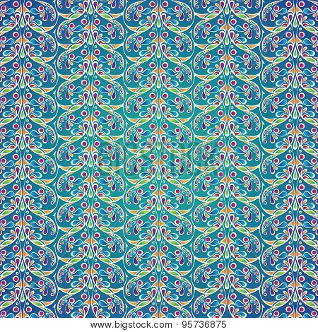 Ornamental background with colored elements
