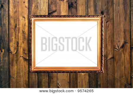 Piccolo russo stile Vintage elegante cornice su tavole di legno ruvido sfondo concetto Dissonans di Ele
