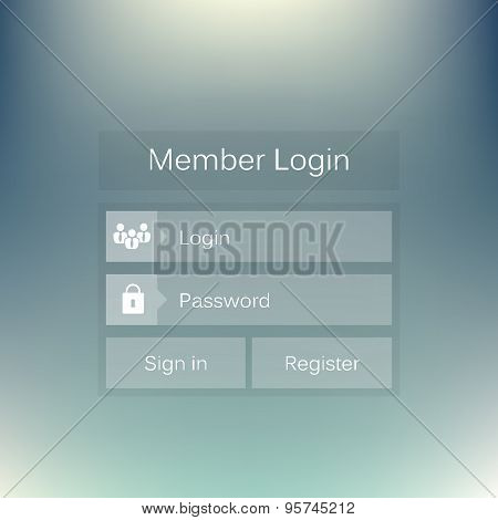Abstract creative concept vector member login form interface. For web page, site, mobile application