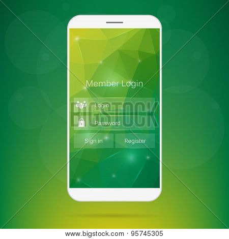 Abstract creative concept vector member login form interface. For web page, site, mobile application
