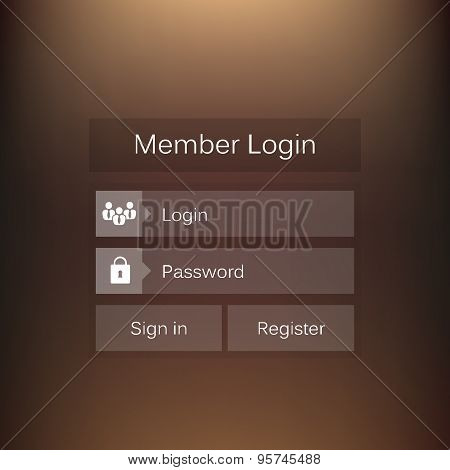 Abstract creative concept vector member login form interface. For web page, site, mobile application