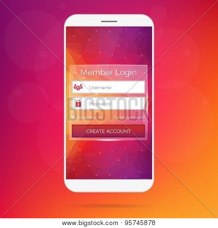 Abstract creative concept vector member login form interface. For web page, site, mobile application