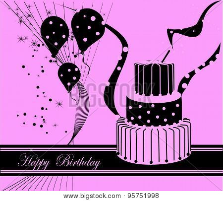 Vector Illustration Of A Happy Birthday Greeting Card
