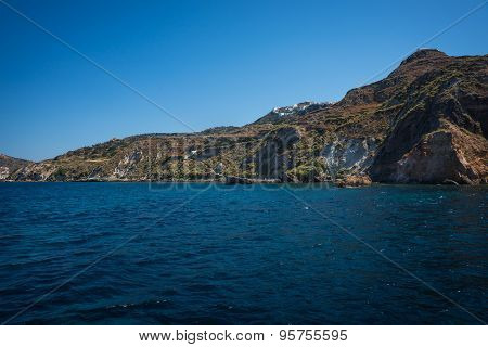 Picturesque Rocks Near Coast Of Island Milos, Greece