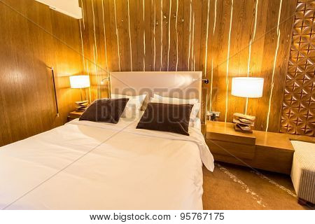 Shahdag - FEBRUARY 8, 2015: Room in Park Chalet Hotel on February 8 in Azerbaijan, Shahdag. Shahdag has become a popular tourist destination for skiing.