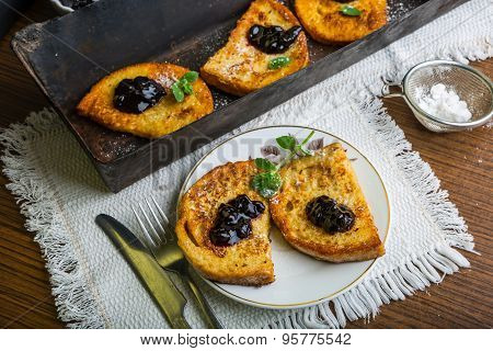 Homemade French Toast With Jam