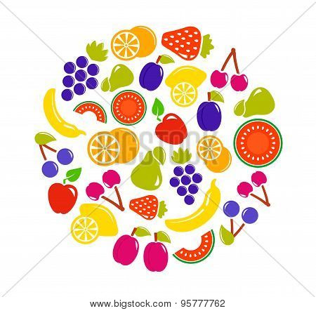 fruit objects in round
