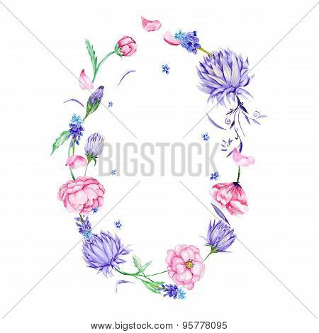 Romantic Watercolor Floral Frame