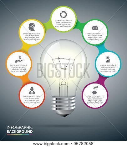 Vector light bulb for infographic.