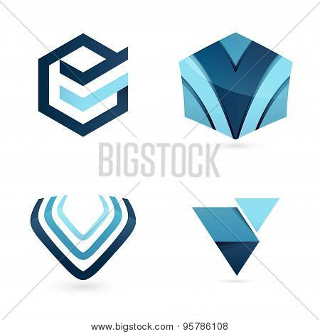 V Letter Logo Set