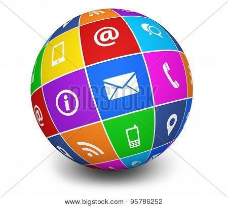 Contact Us Icons Web Globe