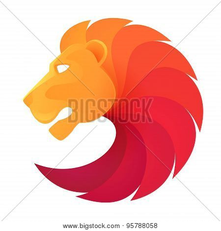 Lion Head Volume Logo Vector