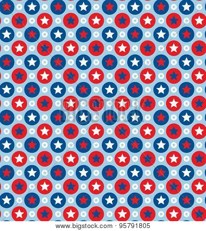 Stars And Circles Seamless Pattern