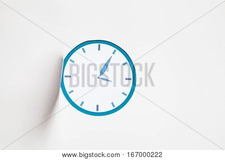 Icon clock made of paper- origami style
