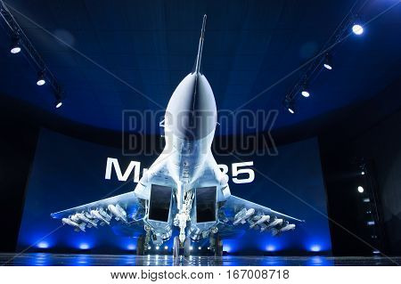 Lukhovitsy,Moscow Region, Russia - January 27,2017: Presentation of the new aviation system MiG-35