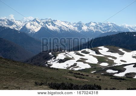 Mountains of French Pyrenees between Ascou and Camurac