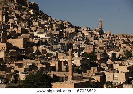 Landscape View Of Mardin Old City And Mardin Castle In Mardin, Turkey