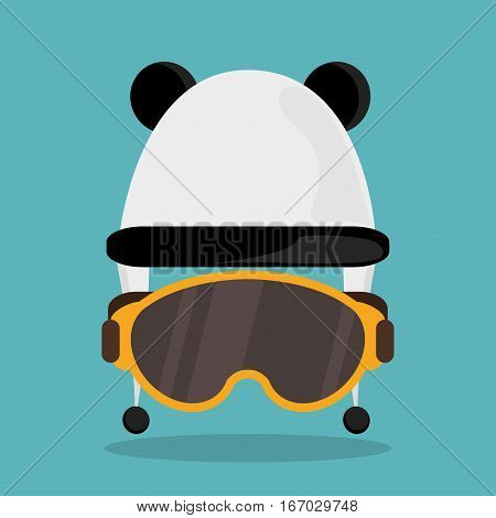 cute hat earflap with glasses winter vector illustration eps 10