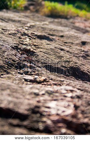 An example of igneous intrusion of pink granite at Inks Lake State Park in Texas.