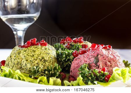 Phala - Traditional Dish Of Georgian Cuisine. It's Made With Beans, Spinach Or Beets.