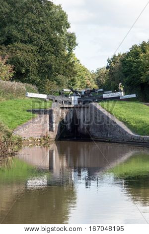 Two of the Tardebigge Canal Locks on the Worcester to Birmingham Canal
