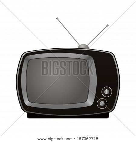 retro television icon over white background. colorful design. vector illustration