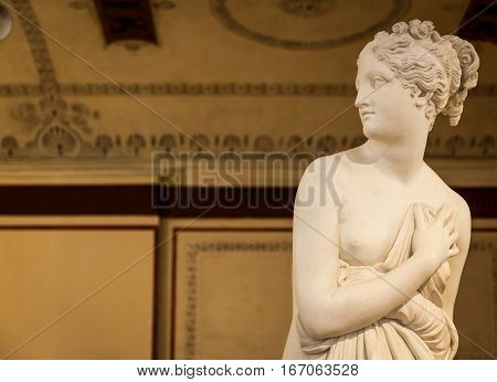 Venice, Italy - June 27, 2016: Venus Statue Detail In Palazzo Ducale Museum