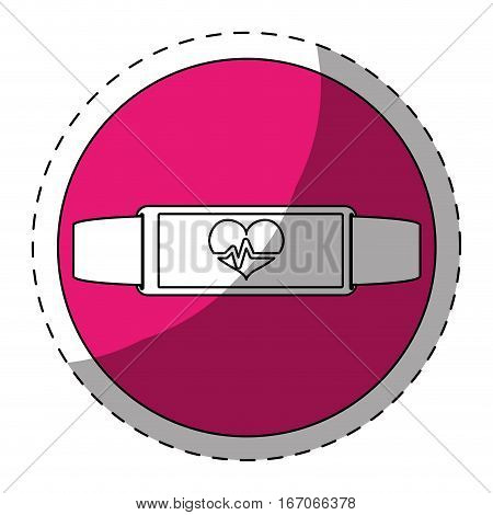 Fucsia bracelet heart cardiology icon image, vector illustration