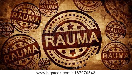 Rauma, vintage stamp on paper background