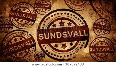 Sundsvall, vintage stamp on paper background