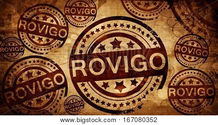 Rovigo, vintage stamp on paper background