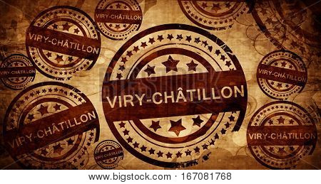 viry-chatillon, vintage stamp on paper background