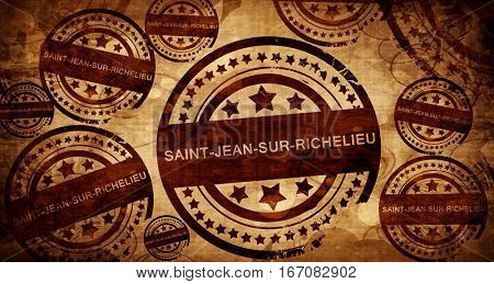 Saint jean sur richelieu, vintage stamp on paper background
