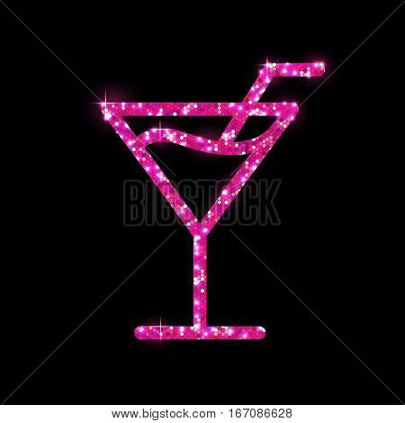 Vector illustration of cocktail flat icon design. Cosmopolitan