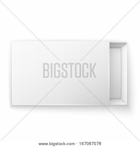 Blank empty white paper packaging, top view. Easy to change colors