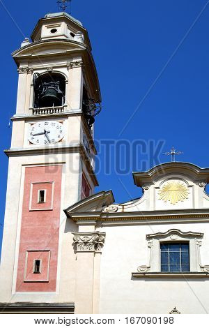 Old Abstract    Wall  And Church Tower  Sunny   Tradate