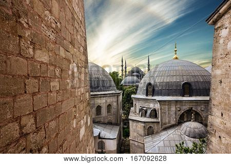 Blue mosque Sultanahmet in Istanbul city, Turkey