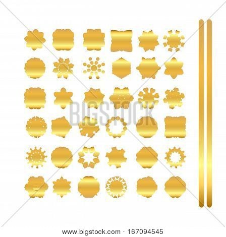 Golden Mandala Set. Gold  Pattern Isolated On Background.